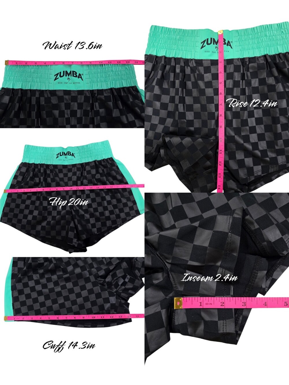 Zumba Coastal Club Shorts Bold Black Size M (E141) - Picture 6 of 7